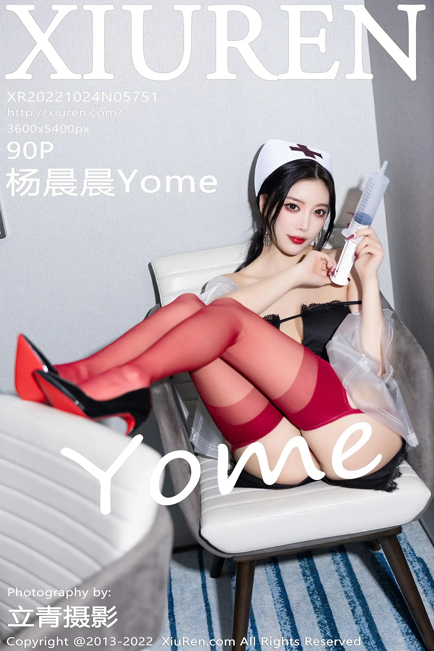 [XiuRen秀人网]No.5751_女神杨晨晨Yome万圣节主题黑色吊带上衣配红丝袜完美诱惑写真90P-秀人网 - XiuRen.Space
